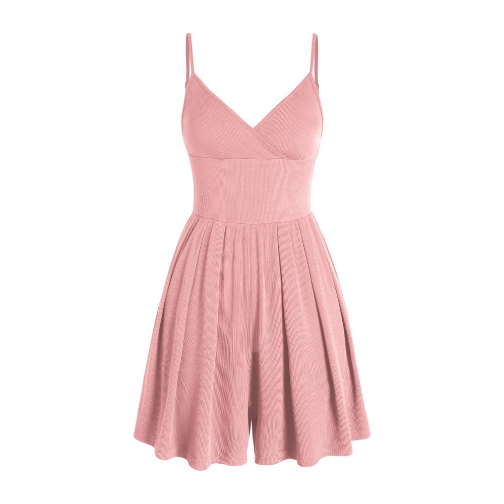 NWT Cider V-neck Wide Leg Romper size Large Pink with pockets